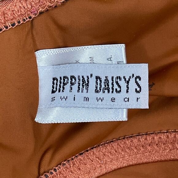 Dippin' Daisy's The Toxic Fantasy Deep V One Piece Swimsuit Bronze Rust Medium - Picture 7 of 10